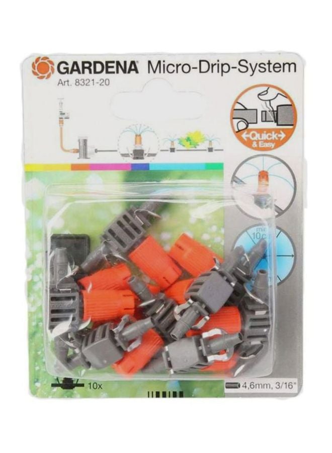 10-Piece Micro Drip System Inline-Bubbler Set Grey/Orange - v1605611147/N24215728A_1