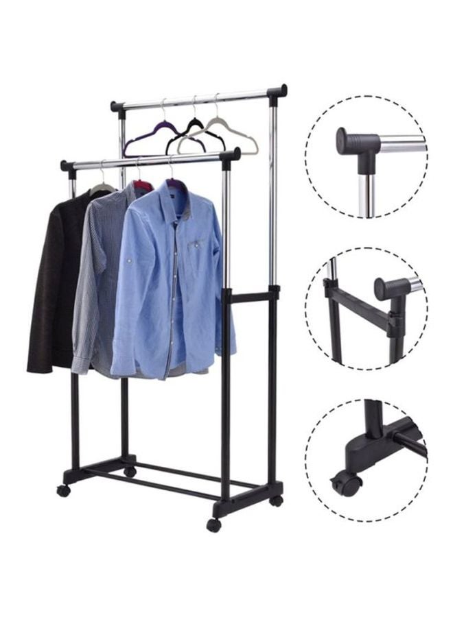 Leostar Double Pole Clothes Hanger Black/Silver 92x43x77cm  - Image 3