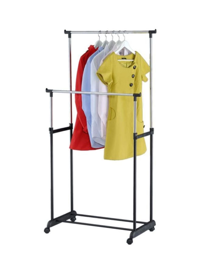 Leostar Double Pole Clothes Hanger Black/Silver 92x43x77cm  - Image 4