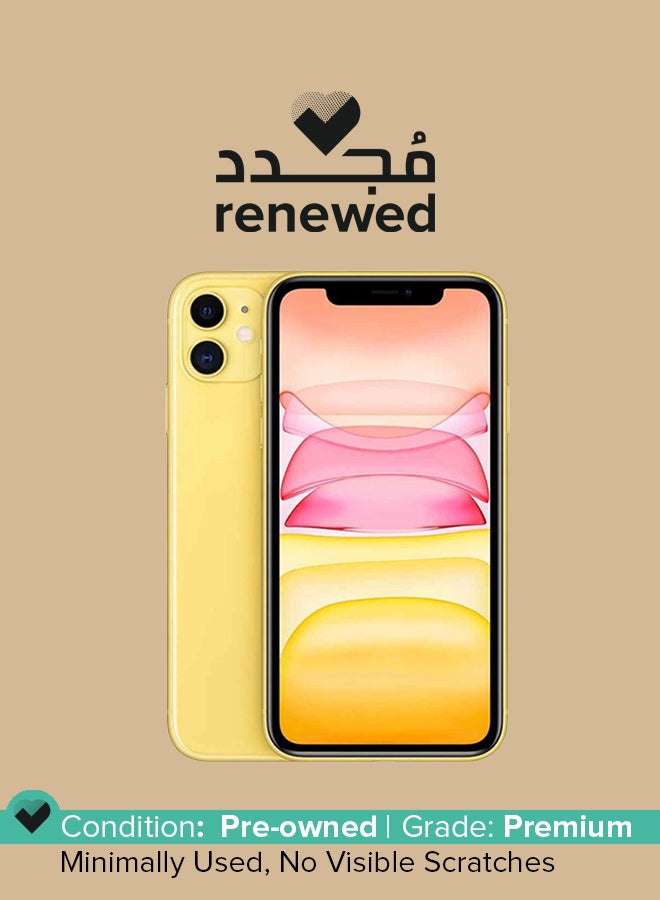 ابل  مُجدد - هاتف آيفون 11 مع تطبيق فيس تايم، بذاكرة داخلية 128 جيجابايت ويدعم تقنية 4G LTE ،بلون أصفر- مواصفات السعودية - Image 1