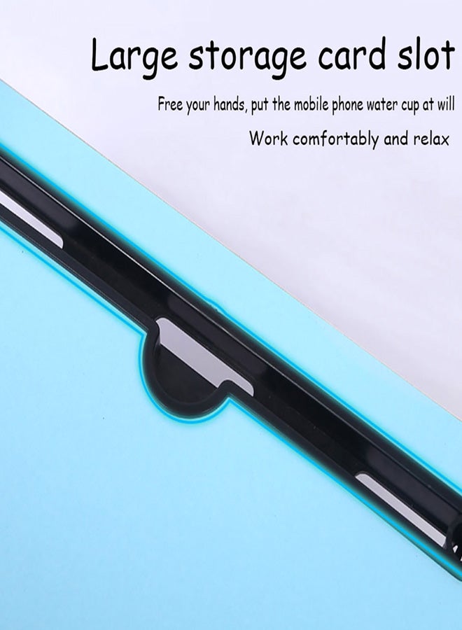 عربست مكتب كومبيوتر قابل للطي أزرق/ أبيض 40x28x60سم - Image 2