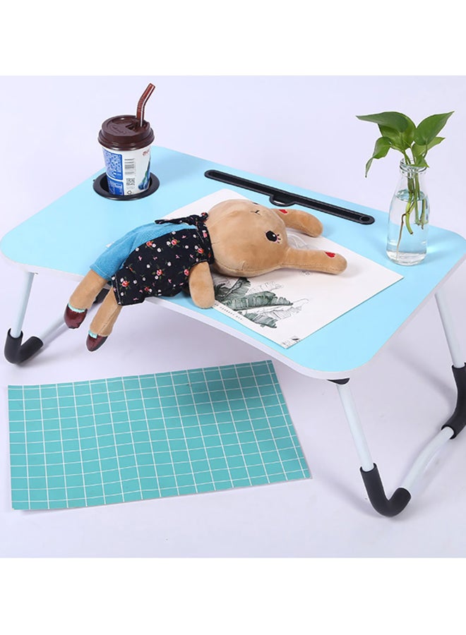 عربست مكتب كومبيوتر قابل للطي أزرق/ أبيض 40x28x60سم - Image 3