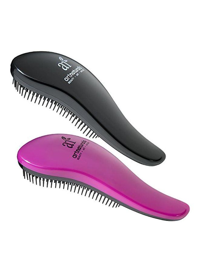 2-Piece Detangling Hair Brush Set Black/Pink - v1605620594/N28274526A_2