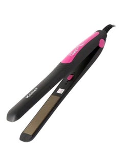 Kemei Electric Hair Straightener Black/Pink 372grams  - Image 1
