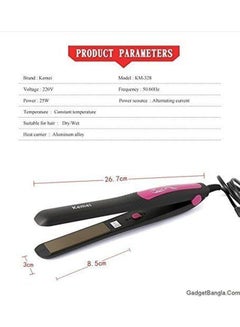 Kemei Electric Hair Straightener Black/Pink 372grams  - Image 4