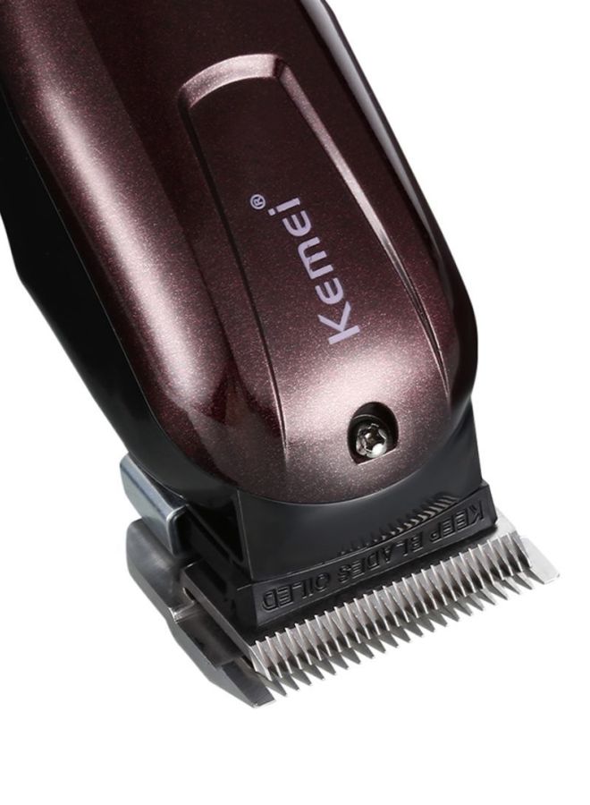 KM-2600 Rechargeable Electric Hair Clipper Red Wine 19x4.5x4.5cm
