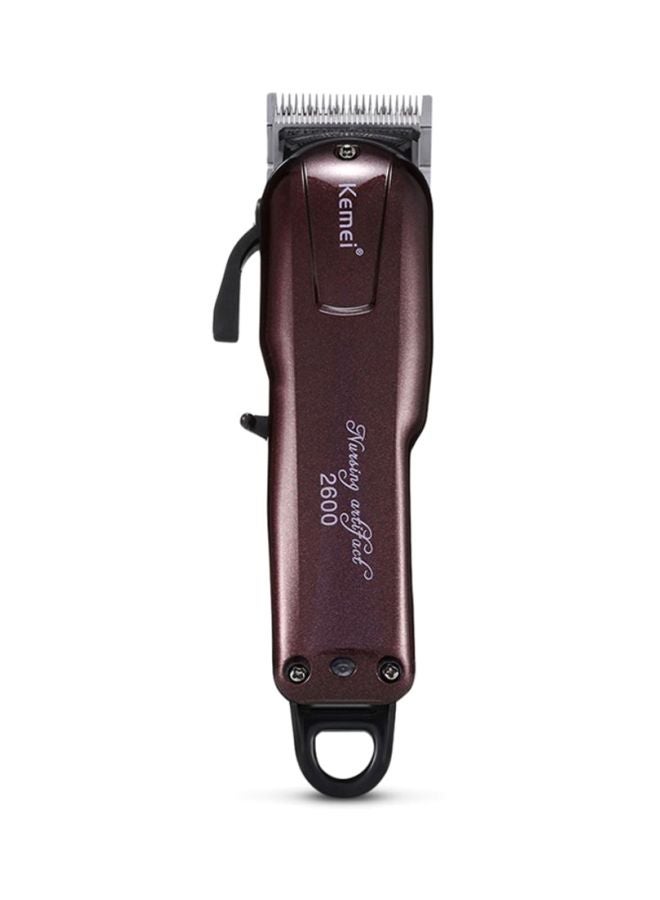 KM-2600 Rechargeable Electric Hair Clipper Red Wine 19x4.5x4.5cm