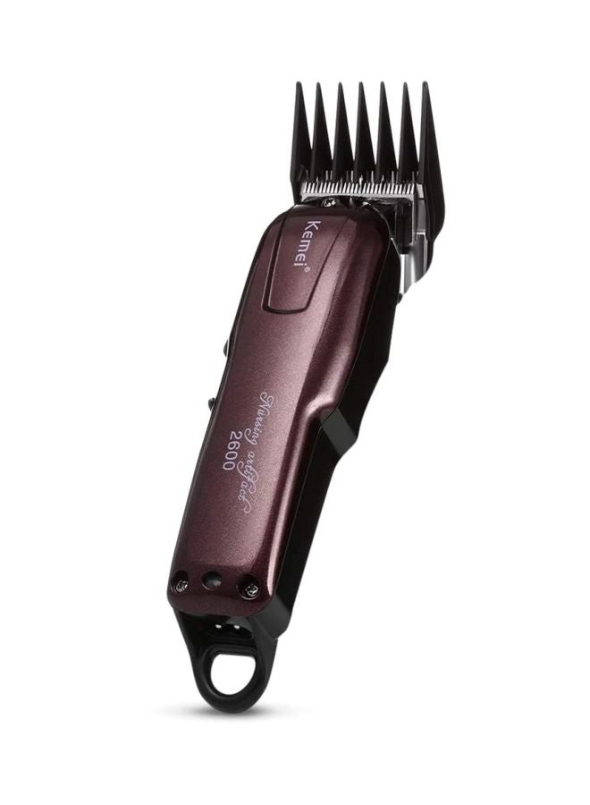 KM-2600 Rechargeable Electric Hair Clipper Red Wine 19x4.5x4.5cm