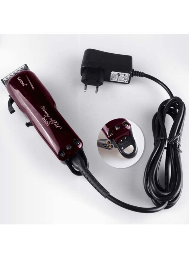 KM-2600 Rechargeable Electric Hair Clipper Red Wine 19x4.5x4.5cm