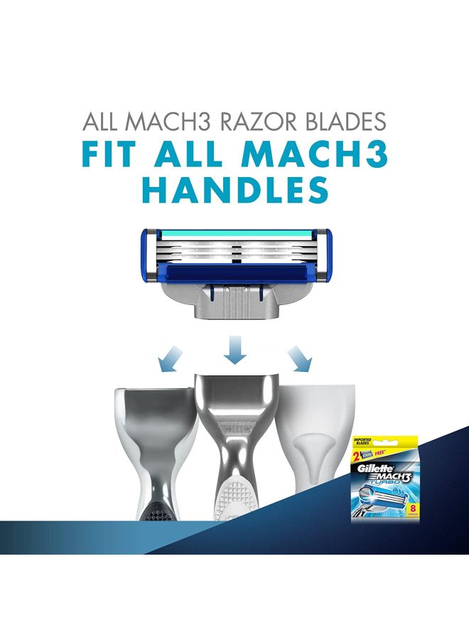 Gillette 4-Piece Mach3 Turbo Razor Blades Blue/Silver - Image 5