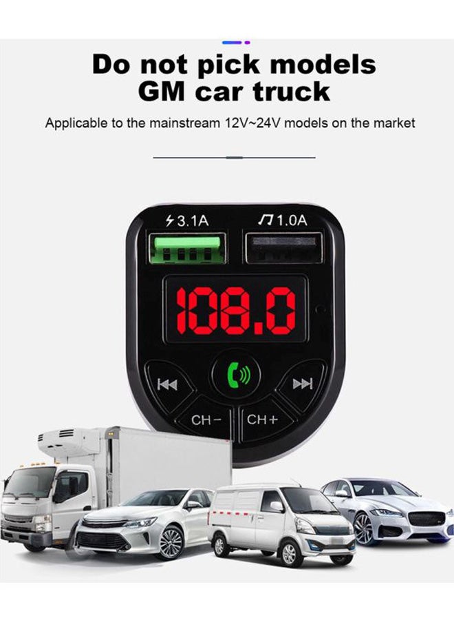 مُشغل MP3 للسيارة ويعمل بتقنية البلوتوث ومُزود بمنفذ شحن USB مزدوج - Image 4