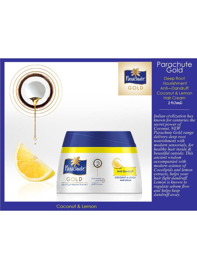 Parachute Gold Anti-Dandruff Coconut And Lemon Hair Cream 210ml  - Image 3