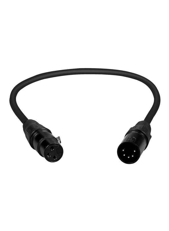 3 Pin Female To 5 Pin Male XLR Cable For Microphone Black - Image 1