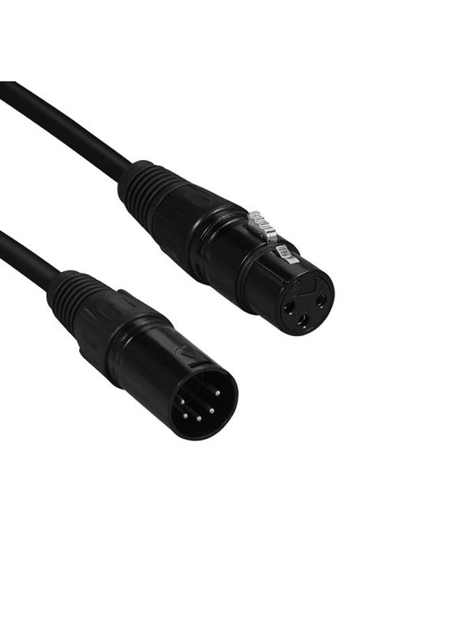 3 Pin Female To 5 Pin Male XLR Cable For Microphone Black - Image 2