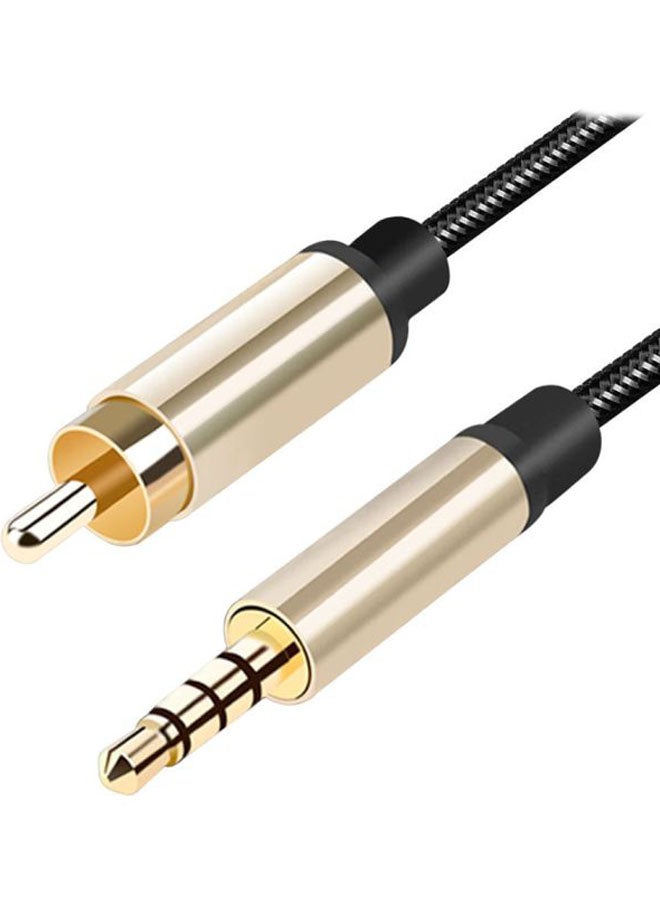 Generic - RCA To AUX 3.5mm Coaxial Audio Connector Cable Rose Gold/Black - Image 1