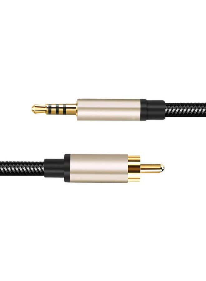 Generic - RCA To AUX 3.5mm Coaxial Audio Connector Cable Rose Gold/Black - Image 1