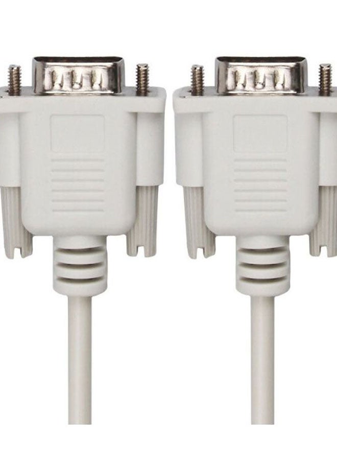 Generic - 2Pcs 1.5/3/5m RS232 DB9 9Pin Serial Male to Male COM Port Data Converter Cable white - Image 1