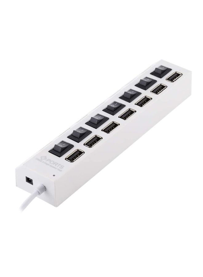 موزع USB به 7 منافذ أبيض - Image 1