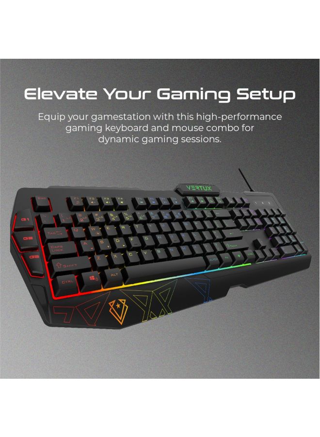 Vendetta Gaming Keyboard And Mouse Set Black