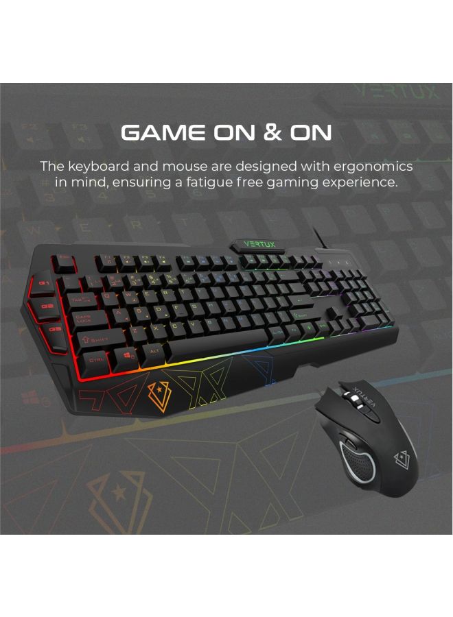 Vendetta Gaming Keyboard And Mouse Set Black