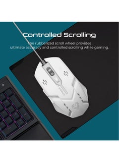VERTUX Sensei Wired Optical Gaming Mouse White/Grey  - Image 3