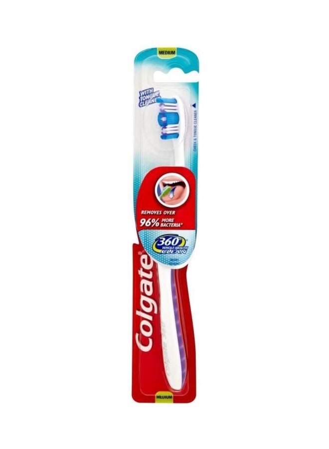 كولجيت فرشاة تنظيف الفم بالكامل بتصميم دوار بزاوية 360 درجة أبيض/أزرق 22.9x4.2x2سم - Image 1