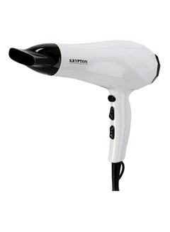 KRYPTON Powerful Hair Dryer Concentrator - Salon Quality with Cool Shot Function White/Black 23x9.8x27.8cm  - Image 1