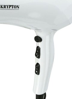 KRYPTON Powerful Hair Dryer Concentrator - Salon Quality with Cool Shot Function White/Black 23x9.8x27.8cm  - Image 3