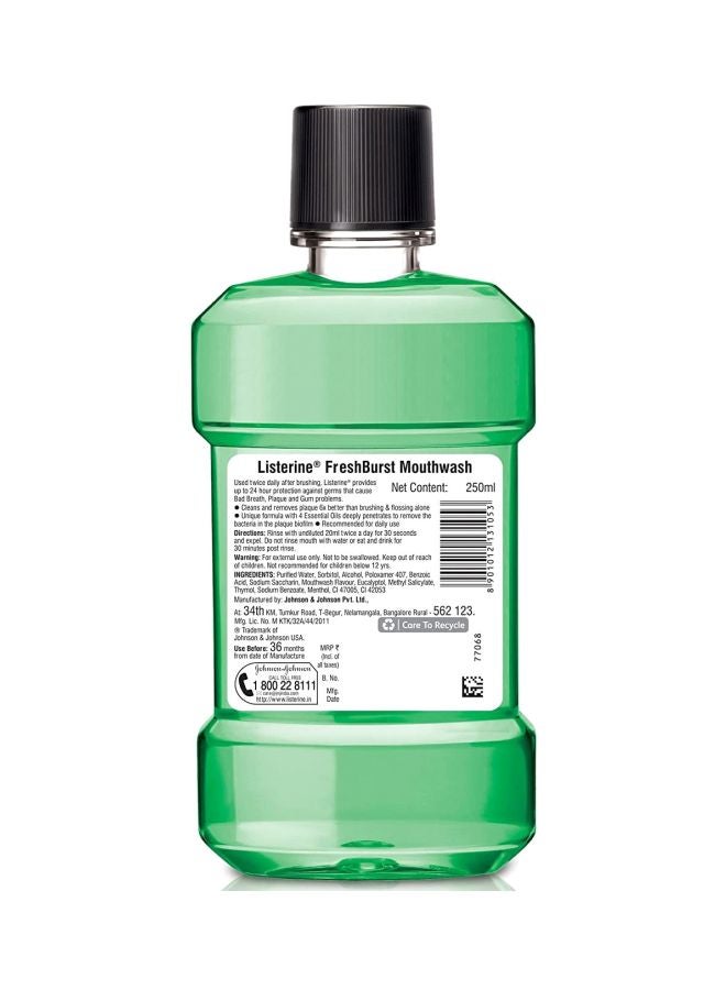 Listerine Pack Of 2 Freshburst Antiseptic Mouthwash Green 500ml  - Image 2