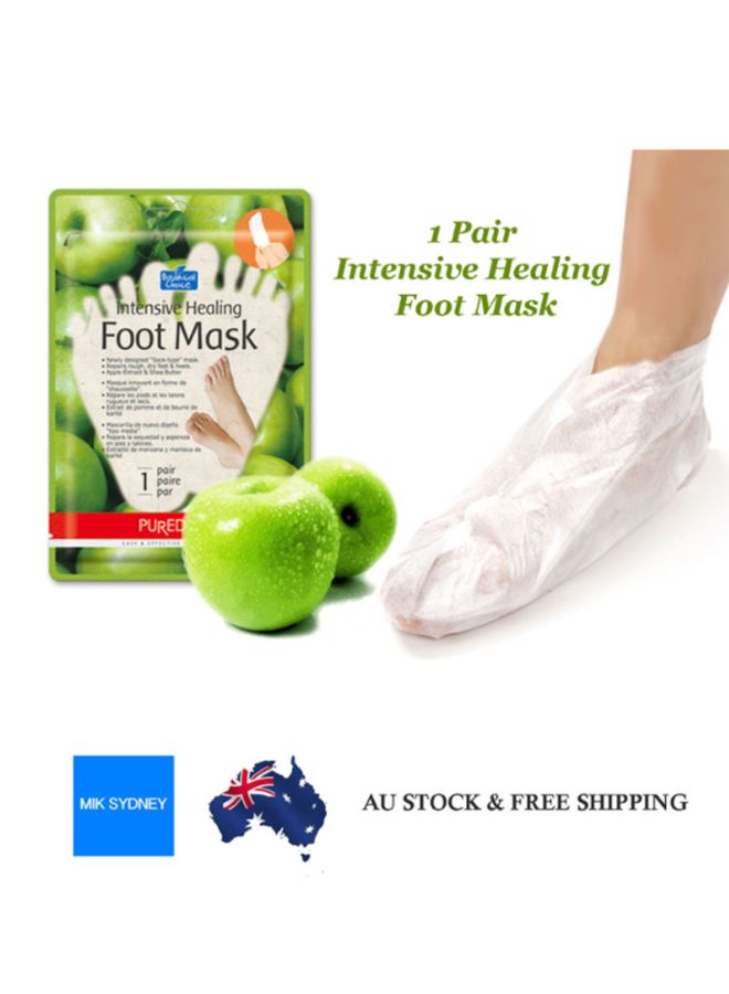 Purederm - Intensive Healing Foot Mask Green Apple 32grams - Image 1