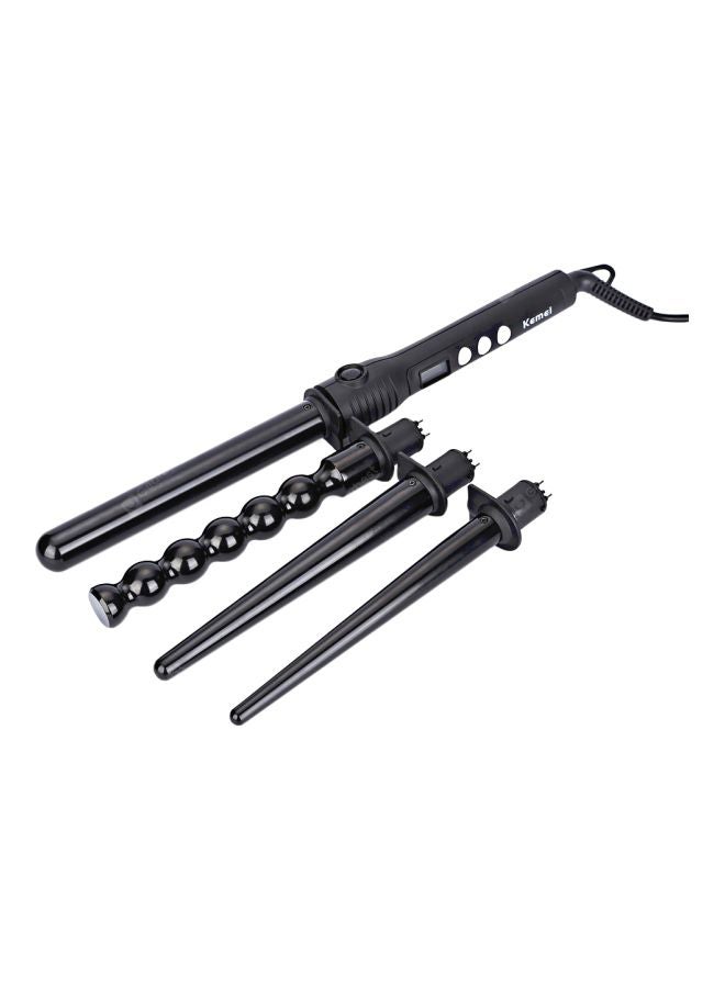 Kemei 4-in-1 Professional Hair Curler And Roller Set Black  - Image 1