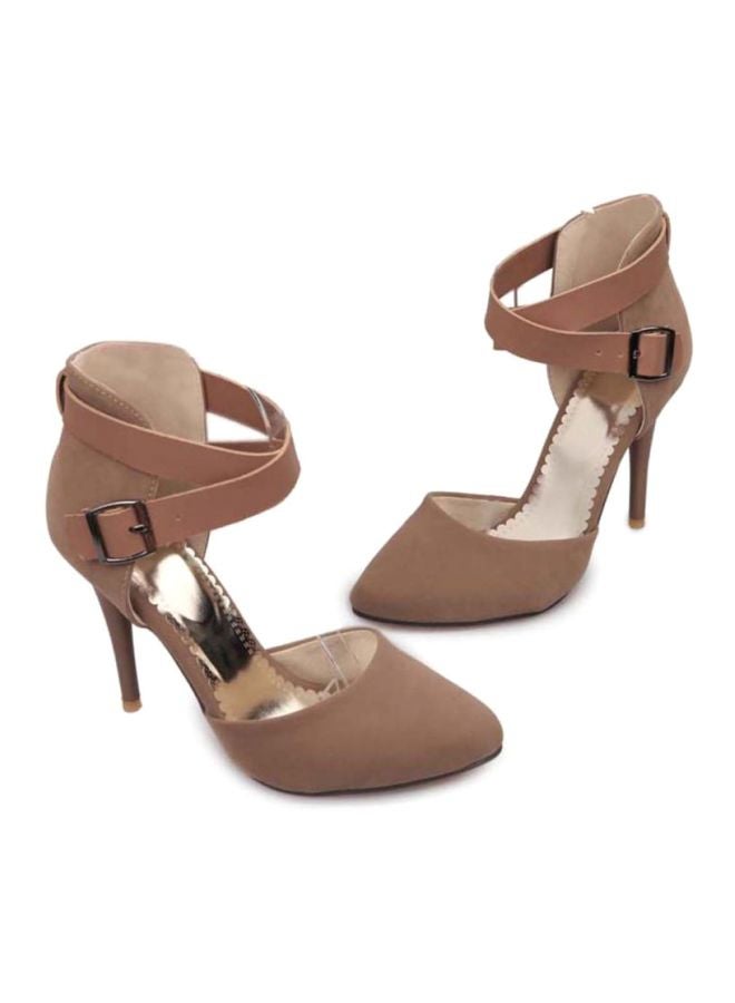 HUSK'SWARE - Leather Buckle Comfort Pumps Beige - Image 1