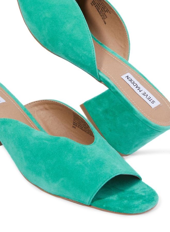 STEVE MADDEN Pratt Block Heel Mule Green - Image 3