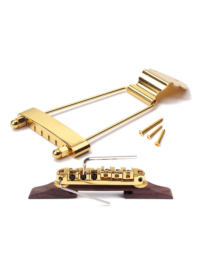 Generic - Adjustable Wooden Bridge Tailpiece Set For 6 Strings Archtop Jazz Guitar - Image 1