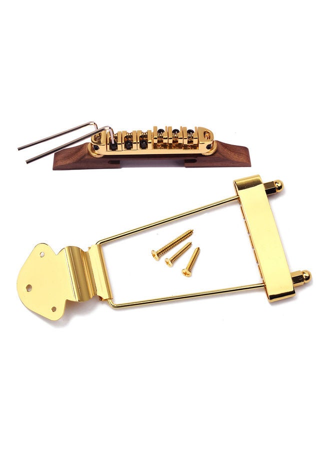 Generic - Adjustable Wooden Bridge Tailpiece Set For 6 Strings Archtop Jazz Guitar - Image 1