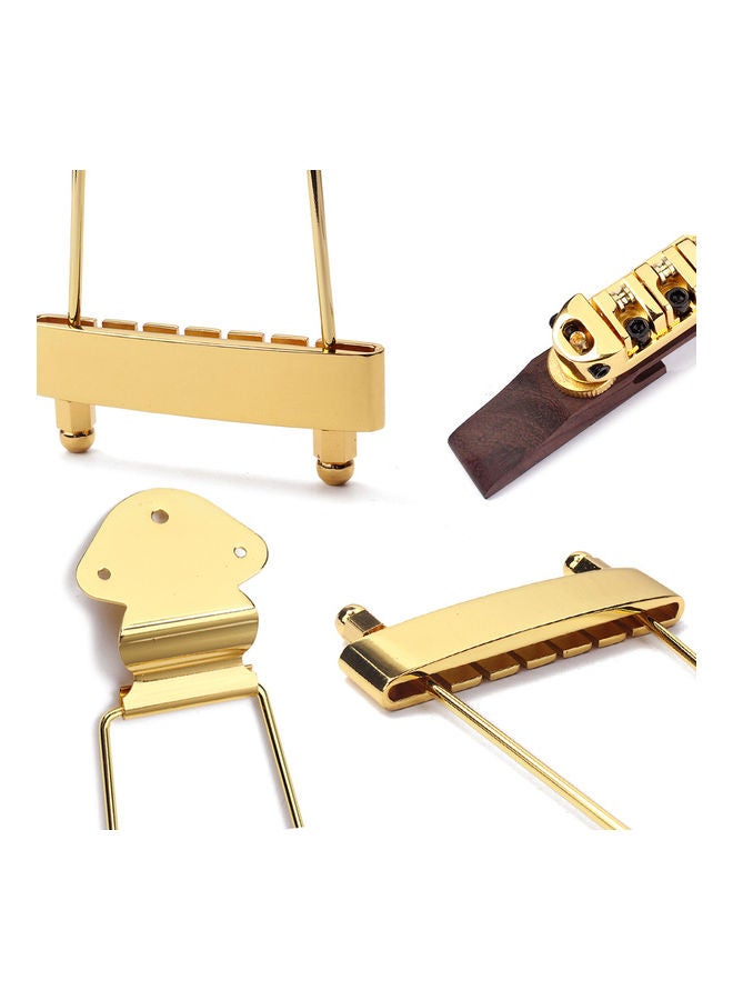 Generic - Adjustable Wooden Bridge Tailpiece Set For 6 Strings Archtop Jazz Guitar - Image 1