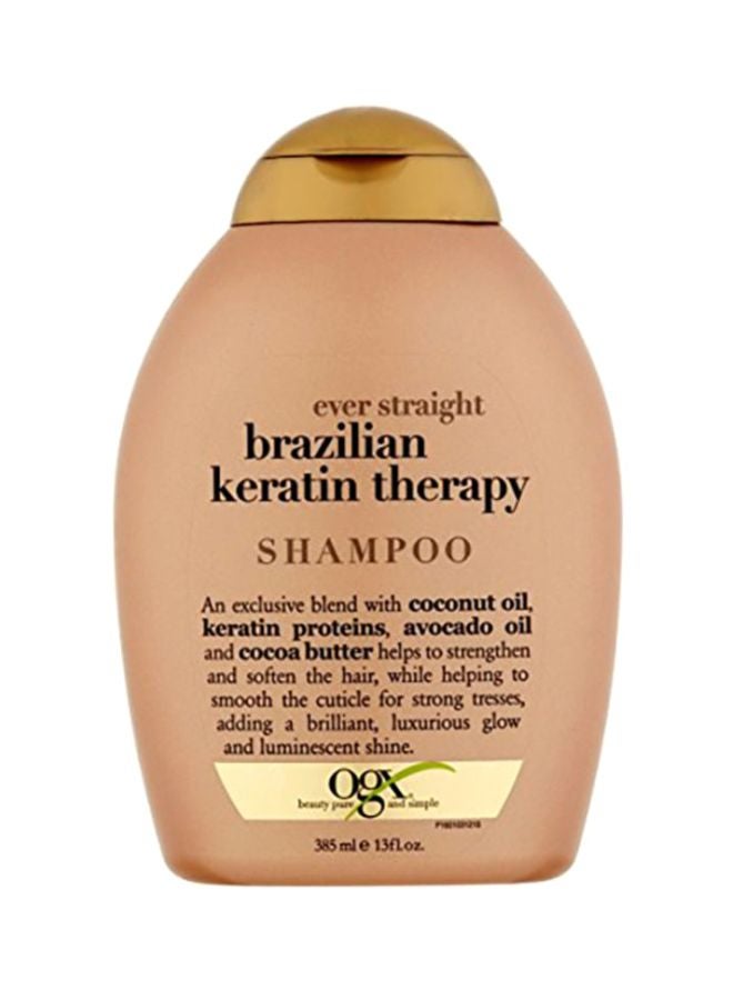 Ogx Ever Straight Brazilian Keratin Therapy Shampoo 385ml - Image 1