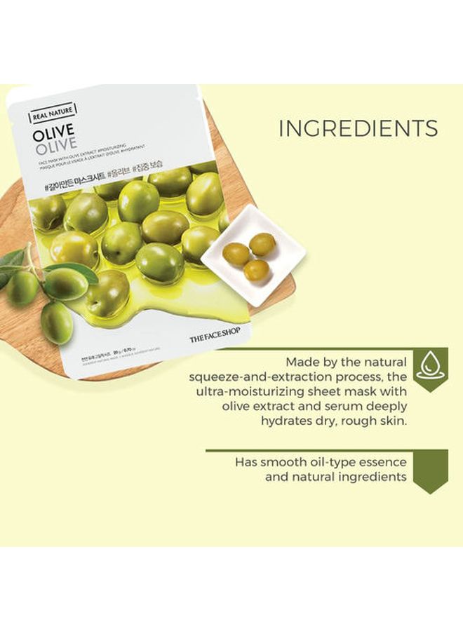 THE FACE SHOP Real Nature Olive Sheet Mask 20grams - Image 4