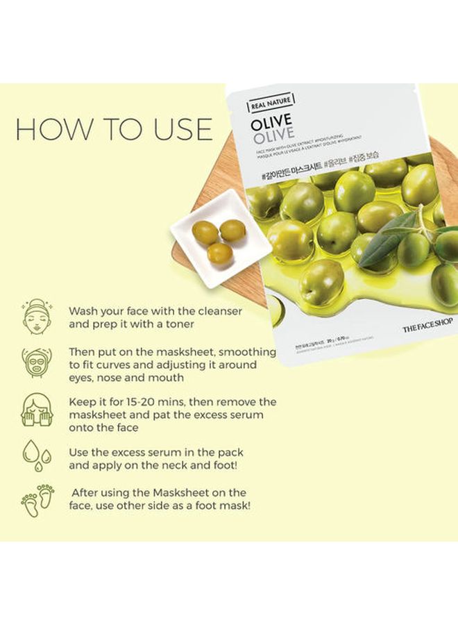 THE FACE SHOP Real Nature Olive Sheet Mask 20grams - Image 5