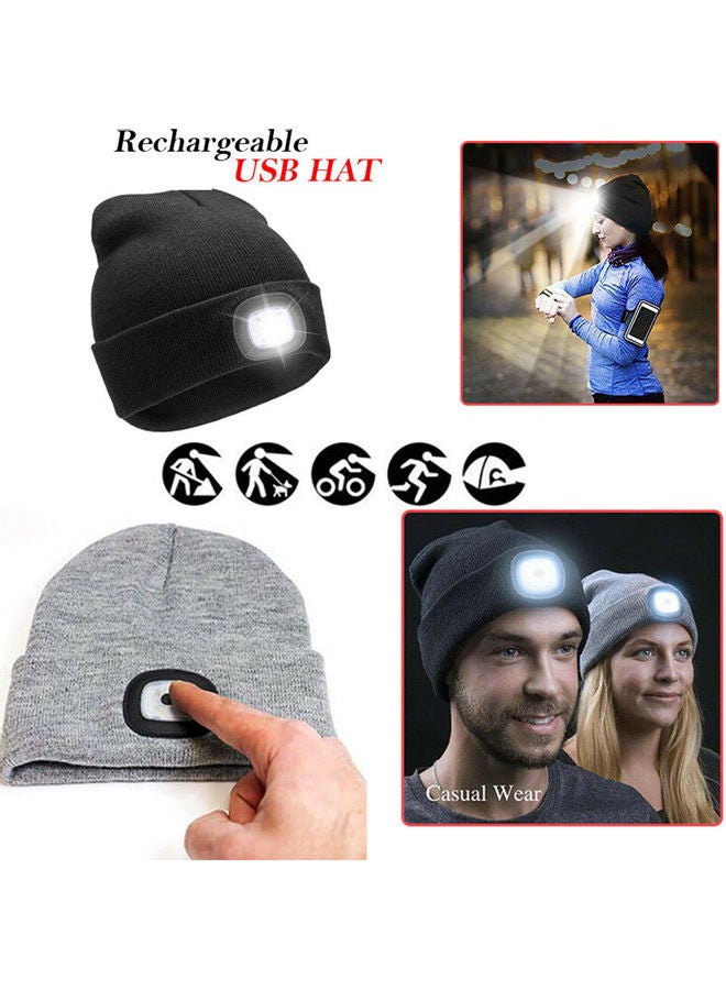 Generic Unisex Warm LED Light Battery Powered Beanie Hat Cap 20 * 10 * 20cm - Image 5