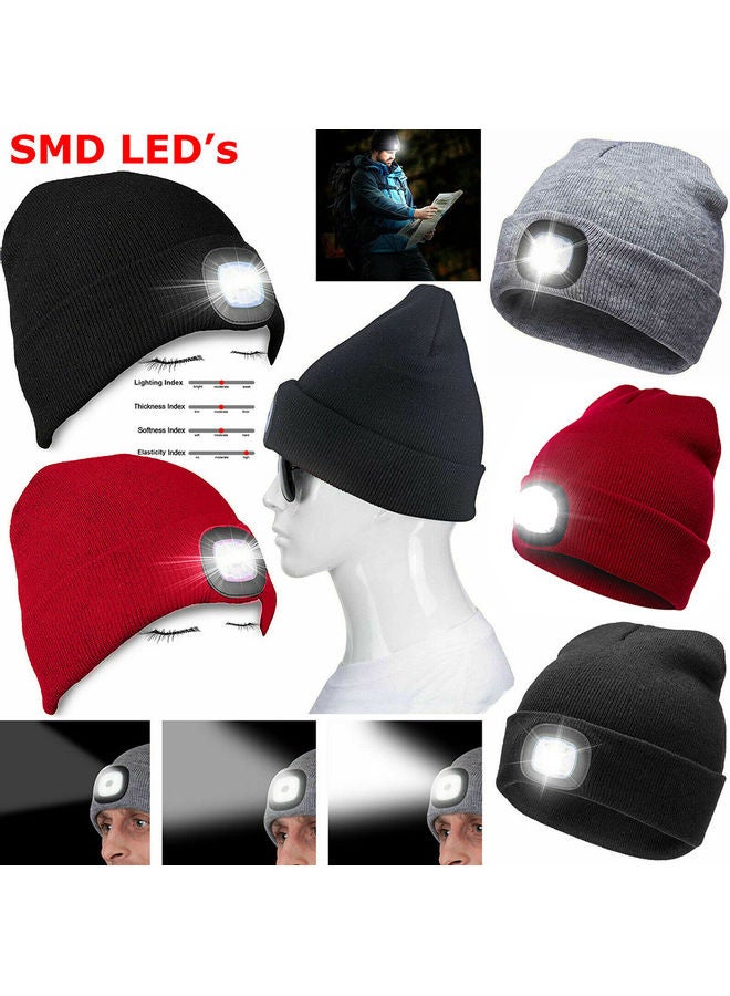 Generic Unisex Warm LED Light Battery Powered Beanie Hat Cap 20 * 10 * 20cm - Image 4