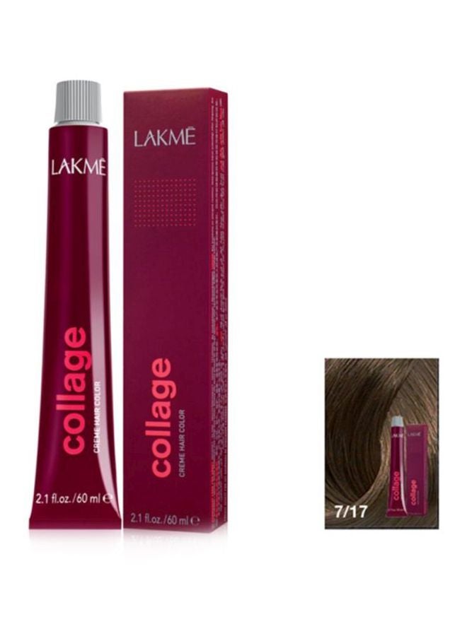 LAKME - Collage Creme Hair Colour 7/17 Blue Ash Medium Blonde 60ml - Image 1