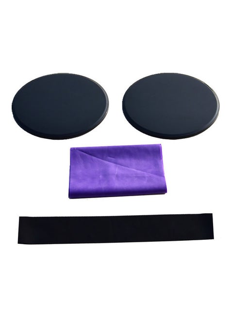 Pair Of One Exercise Sliding Discs With Resistance Ring Elastic Band 20 * 10 * 20cm