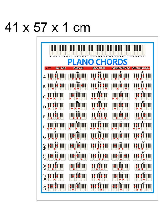 Generic - Piano Keys Fingering Chords Chart Beginner Student Practice Music Graphic Poster 20*10*20cm - Image 1