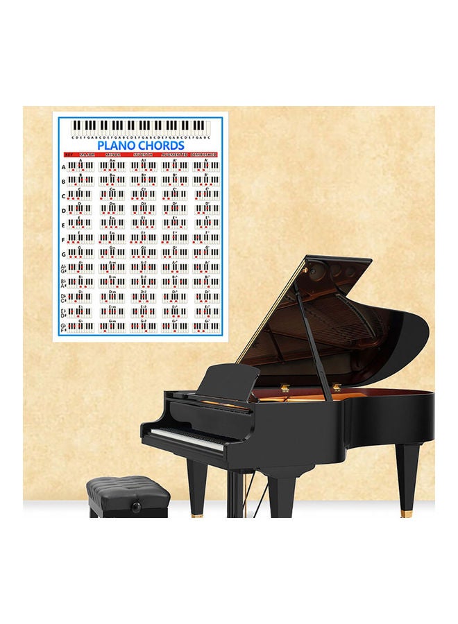 Generic - Piano Keys Fingering Chords Chart Beginner Student Practice Music Graphic Poster 20*10*20cm - Image 1