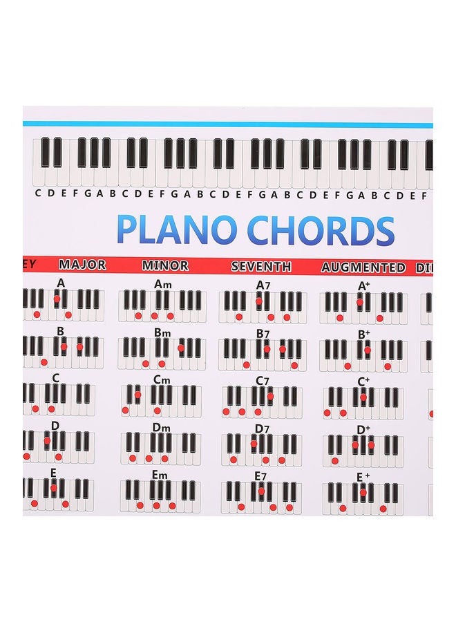 Generic - Piano Keys Fingering Chords Chart Beginner Student Practice Music Graphic Poster 20*10*20cm - Image 1