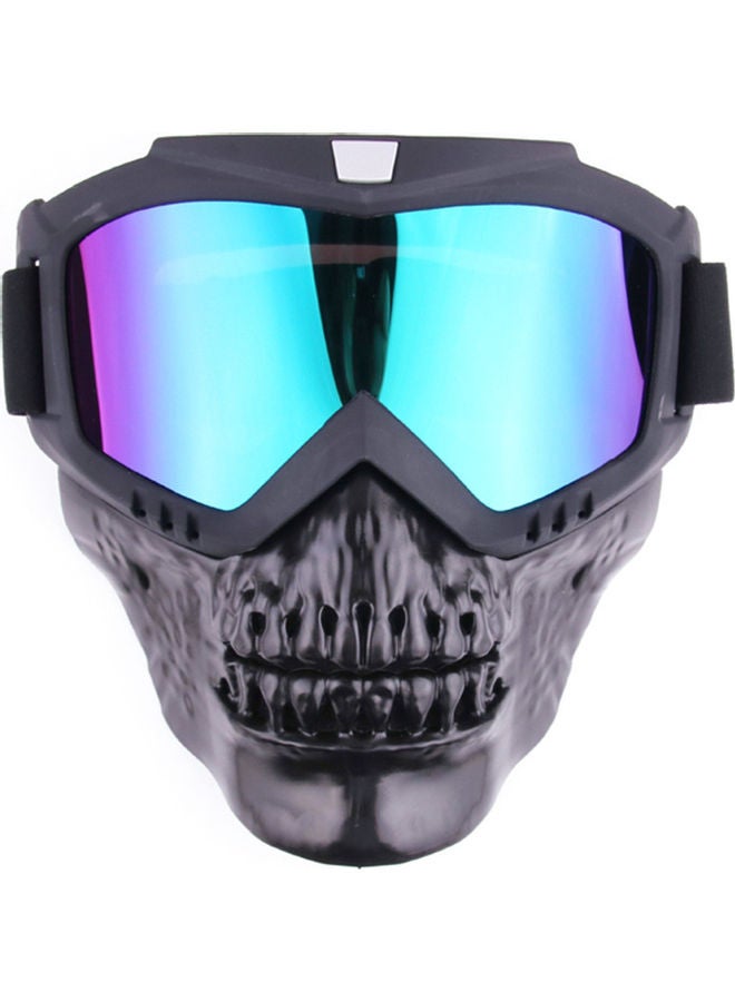 Outdoor Cool Skull Goggles Mask UV Protection Lens Motorcycle Riding Cycling Glasses with Detachable Face Mask 20*5*20cm - Image 1