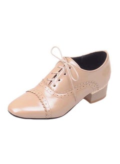 HUSK'SWARE Leather Lace-Up Formal Shoes Beige  - Image 1