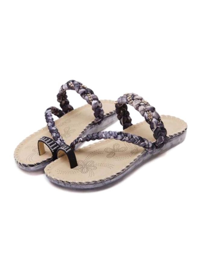 HUSK'SWARE - Slip-on Flat Sandals Beige/Purple - Image 1