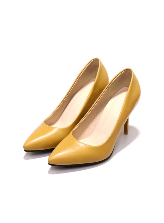 HUSK'SWARE Leather Pull-On Pumps Yellow - Image 2